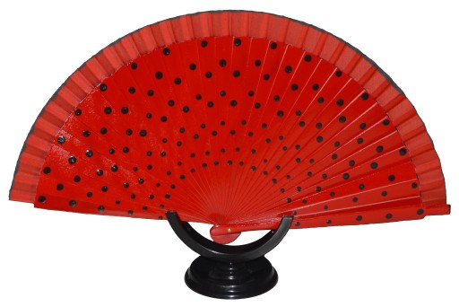 Orientálny drevený VENTILÁTOR FLAMENKO gypsy