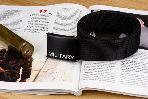 Pánsky vojenský opasok BLACK MILITARY Webbing