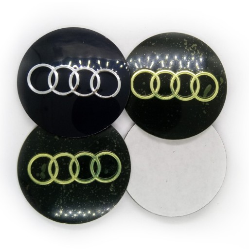 ZNAK LOGO NÁLEPKA AUDI 65 mm ČIERNA