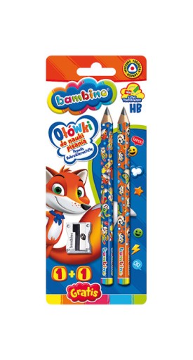 Bambino ceruzky na učenie písať, 2 ks + strúhadlo