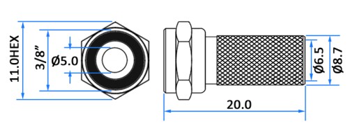 F 75 Ohm skrutkovaná zástrčka antény Tesnenie 6,5/20 mm 10 ks