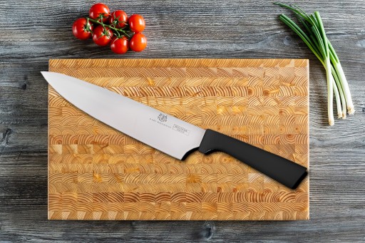 DOMÁCI GASTRONOMICKÝ NÔŽ DLHÝ NA SEKANIE ZELENINY A BYLINKOV OSTRÝ S BRDOU 20cm