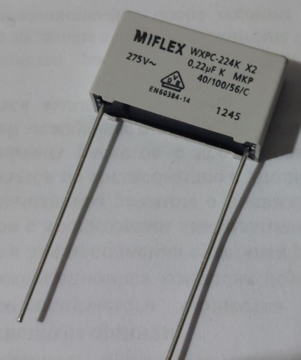 Miflex WXPC-224K X2 275V fóliový kondenzátor - 5 kusov