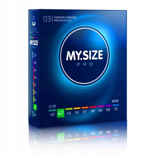 MY.SIZE Pro CONDOMS 47 mm zvlhčené, tesne priliehajúce, 3 ks.