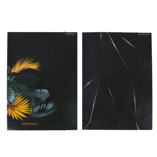 BLACK FOLDER s gumičkou papier A4 STARPAK JEDNOTLIVÝ priečinok na dokumenty