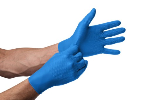 Dielenské rukavice Nitrilové rukavice SUPER STRONG THICK GOGRIP 4 ks.