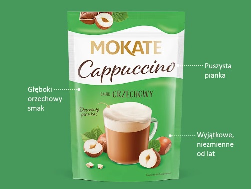 Káva Mokate Cappuccino s orieškovou príchuťou 110 g