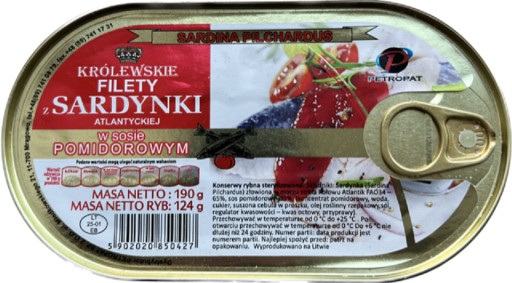 SARDINKOVÉ FILETKY V RAJKOVEJ OMÁČKE 190 G PETRO