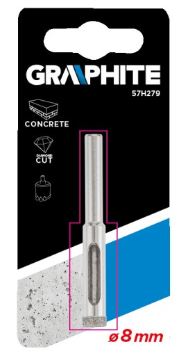 Diamantový vrták na kameninu 8 mm GRAPHITE 57H279
