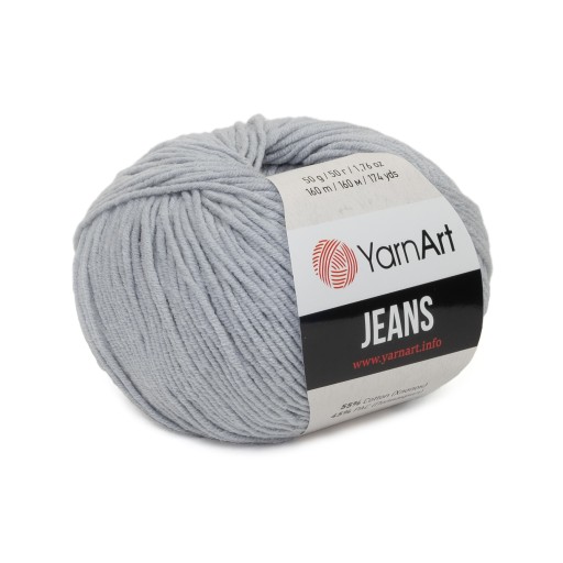 50 g priadze, 55 % bavlna 45 % akryl, YarnArt Jeans svetlo šedá 80
