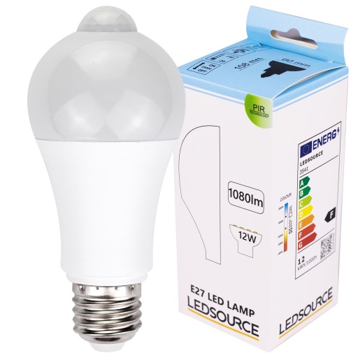 E27 LED žiarovka 12W PIR MOTION a TWILIGHT senzor