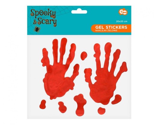 Gélové nálepky BLOOD HANDS stopy krvi HALLOWEEN