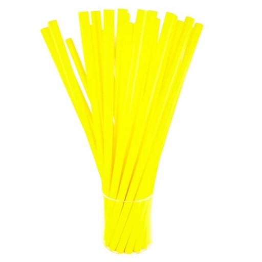 TRUBKY, žlté, rovné EKO SLAMKY, 24 cm, BIO, 25 ks