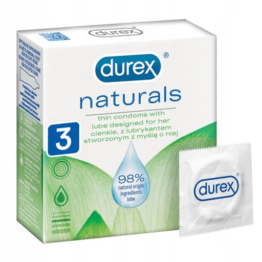 DUREX NATURALS TENKÉ KONDÓMY, 3 KS