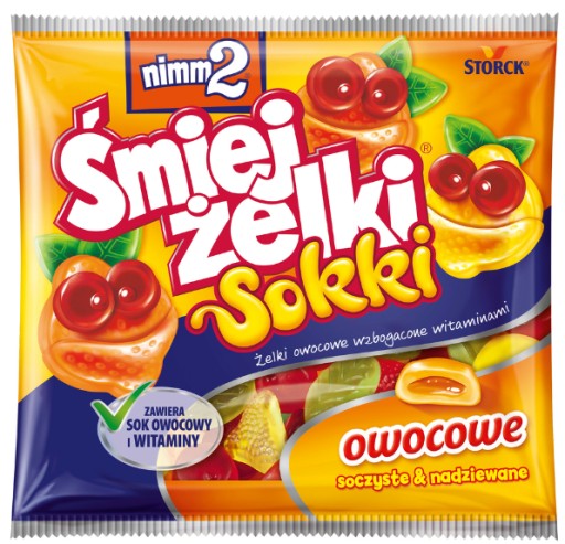 NIMM2 ŚMIEJŻELKI SOKKI 90G plnené ovocné želé fazuľky