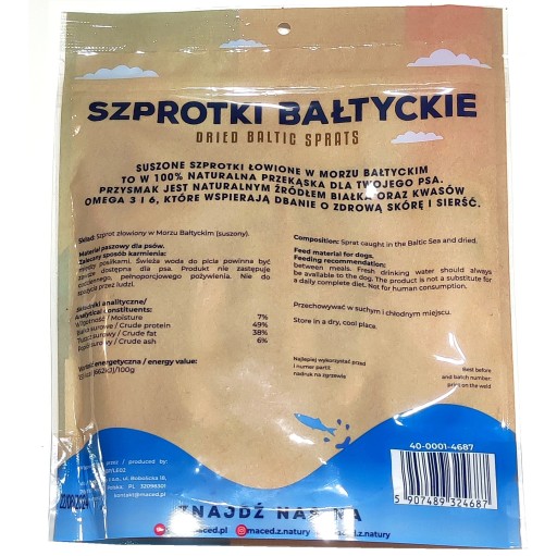 MACED Prírodná pochúťka pre psov sušené šproty 85 g