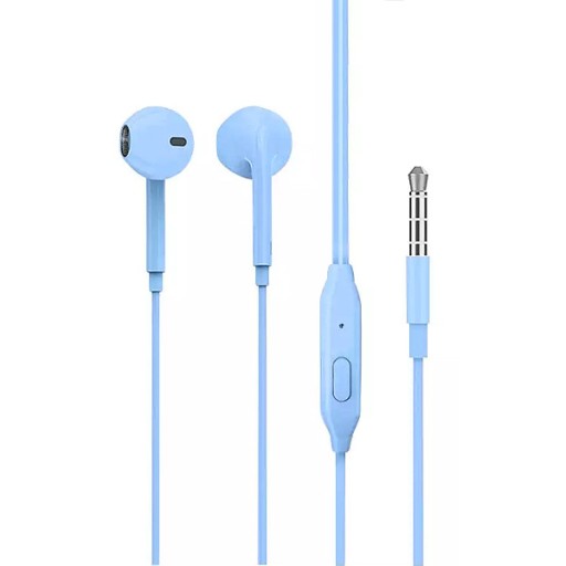 DENMEN JACK 3,5MM KÁBLOVÉ SLÚCHADLÁ UNIVERZÁLNE MODRÁ