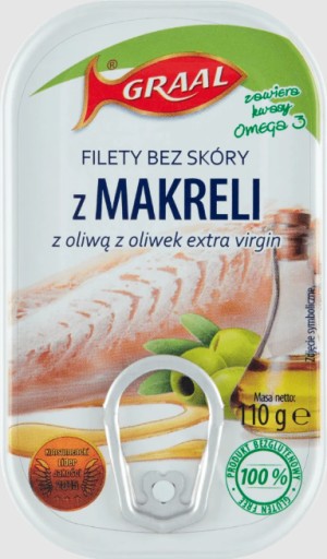 MAKERELOVÉ FILETKY BEZ KOŽE S OLIVOVÝM OLEJOM 110g