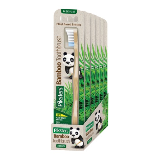 Bambusová zubná kefka PIKSTERS Bamboo MEDIUM
