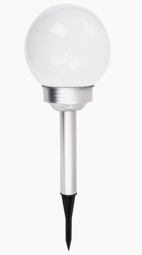 solárna záhradná lampa, mliečna, BIELA GUĽA, 44 cm
