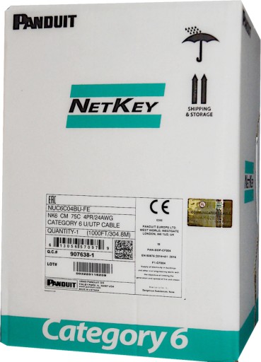 SIEŤOVÝ KÁBEL CAT.6 SKÚTENÝ PÁR, NEtienený UTP PVC V METROCH NETKEY