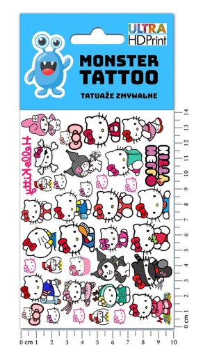 UMÝVAJÚCE DOČASNÉ TETOVANIE PRE DETI HELLO KITTY ORIGINÁLNE DIZAJNY