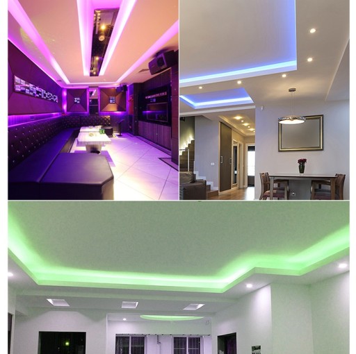 RGB LED PÁS 5m VODEODOLNÉ LED 3528 Pásik 230v 12v Farebný S DIAĽKOVÝM OVLÁDANÍM