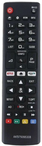 Diaľkové ovládanie pre LG AKB75095308 SMART NETFLIX AMAZON BLACK SMALL
