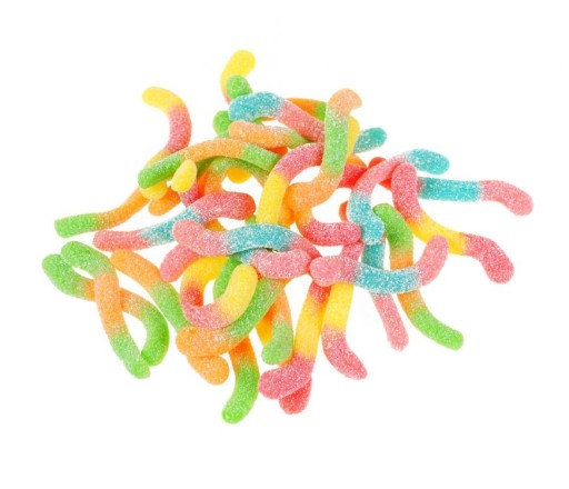 Trolli Sour Glowworms Želé červy s ovocnou príchuťou a kyslou posypkou 100