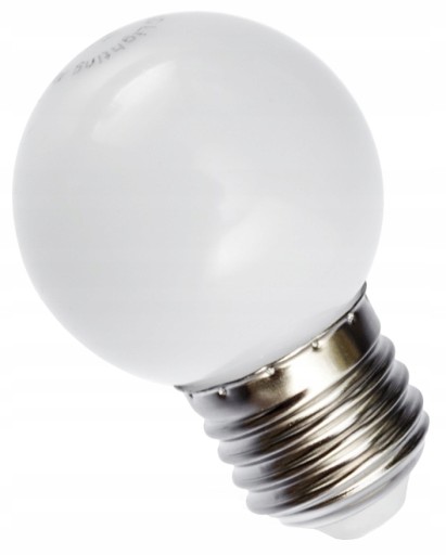 LED dekoračná guľová žiarovka E27, studená biela, 1W, 40lm