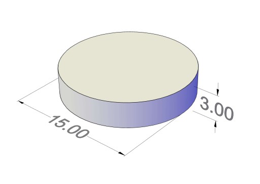 Neodymový magnet valcový MW 15x3 N38 10 ks