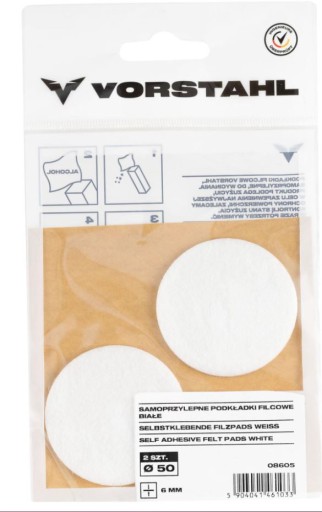 Samolepiace plstené podložky biele FI50mm, balenie 2 ks - VORSTAHL