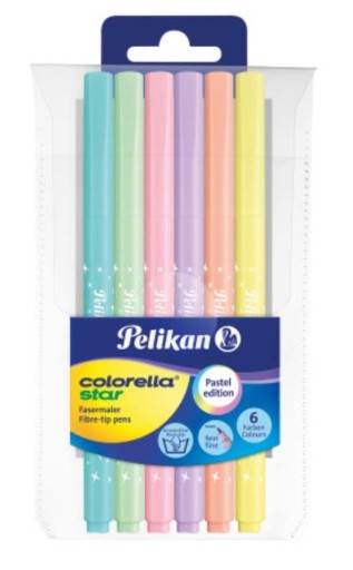 Pastelové fixky Colorella Star, 6ks PELIKAN