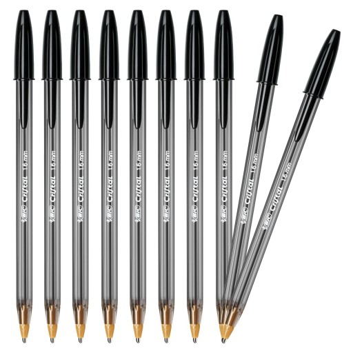 BIC CRISTAL VEĽKÝ ČIERNY GUĽOVÝ BOD S ČIAPKOM OFFICE SCHOOL HEAVY x10