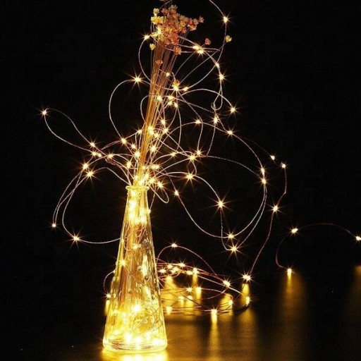 BATÉRIOVÉ NAPÁJANÉ MIKROLED LAMPY - 2m TEPLÁ BIELA