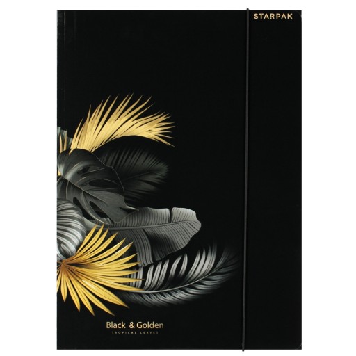 BLACK FOLDER s gumičkou papier A4 STARPAK JEDNOTLIVÝ priečinok na dokumenty