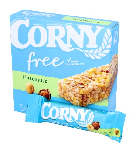 CORNY Tyčinka Lieskové oriešky BEZ CUKRU 6 kusov DE