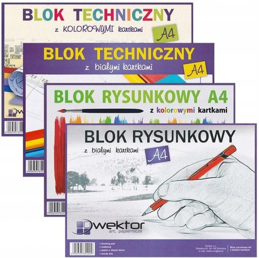 BIELY BLOK A4 20 LIST 80g/m2 NA KRESLENIE A MAĽOVANIE
