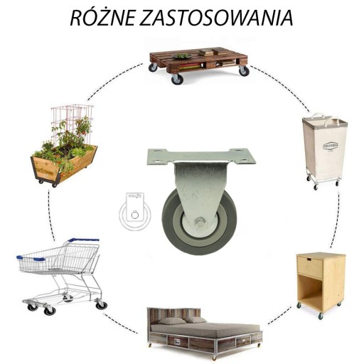 Priemer kolies 75, vozík, polica, skrinka, stolík 3PPGUM75