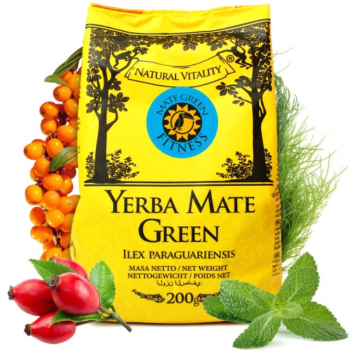 Yerba Mate Green FITNESS 200g Pu-Erh Despalada Sin