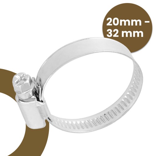 10x Šneková svorka CLAMP CLAMP 20-32 mm Kovová TWISTED CLAMP