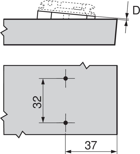 BLUM 171A5040 uhlová podložka krížová, +5°