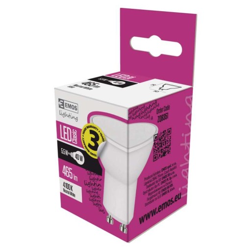 Emos LED GU10 žiarovka 5,7 W neutrálna biela ZQ8351