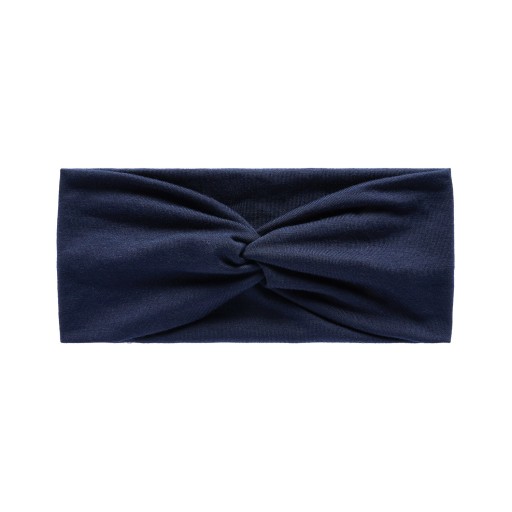 Námornícka modrá čelenka do hlavy a uší, široká elastická turbanová šatka