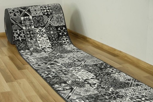 šírka 60 cm ŠEDÝ RUGNER LUNA PATCHWORK BOHO ŠTÝL