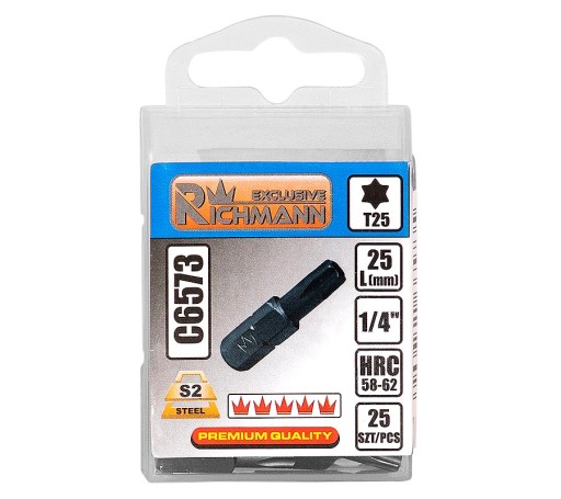TORX T-20 BIT 1/4'' 25 MM C6572