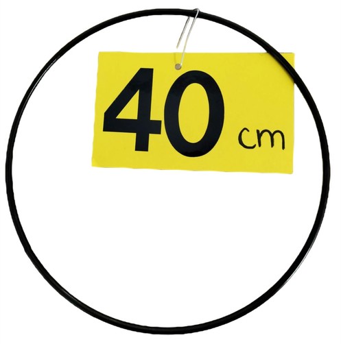 Hrubá 5 mm drôtená makramé obruč ČIERNA 40 cm