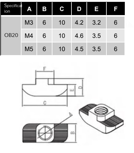MATICA PLÁVACIEHO KLADIVO M5 T6 PROFIL 20X20