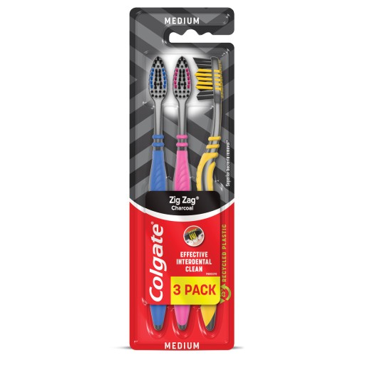 Zubná kefka COLGATE ZIG ZAG MEDIUM 3 ks + ZADARMO
