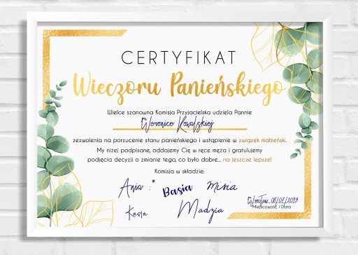 CERTIFIKÁT PRE HORNY PARTY A4 Boho A4